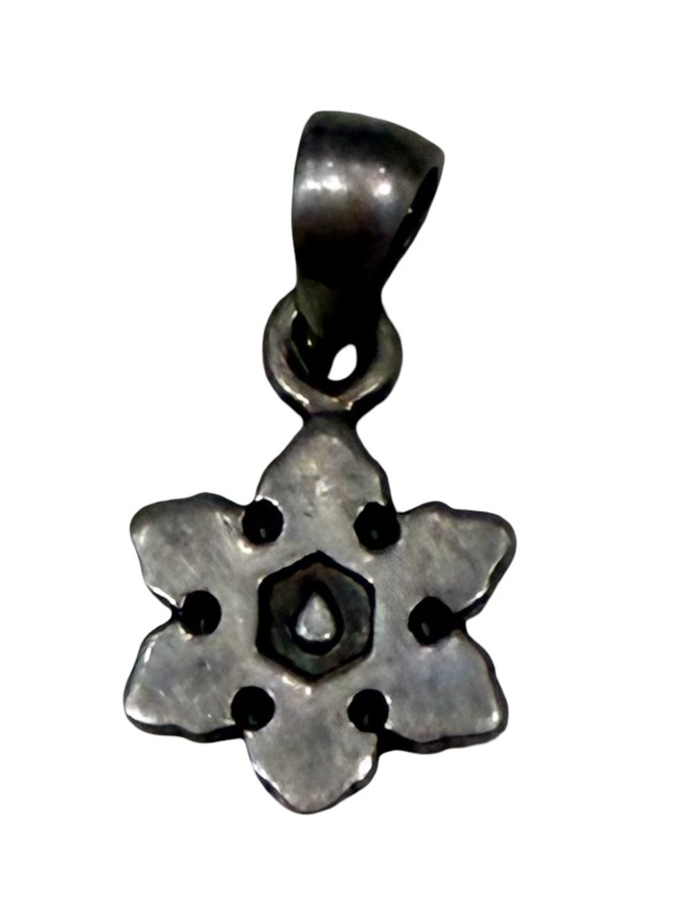 Vintage .925 Silver Flower Pendant Necklace Charm - Women's Jewelry